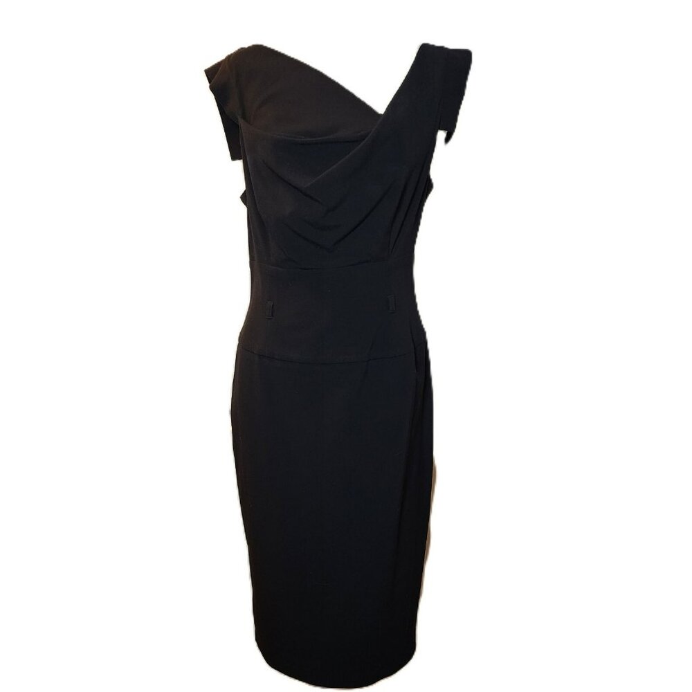 Black Halo Jackie O - Elegant Black Dress with Asymmetrical Neckline